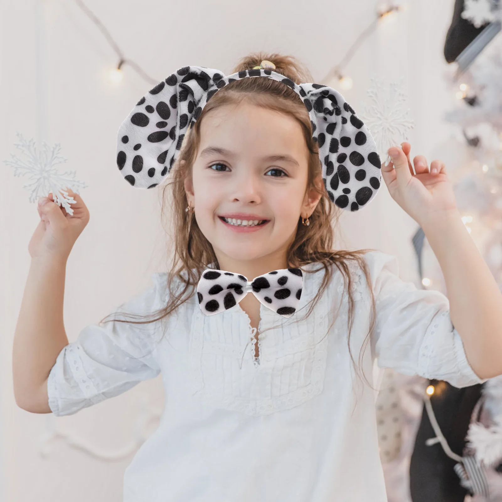 Animal Headband Dalmatian Ears Bow Ties Hairbands Sets Children Stage Performance Prop hair hoop Headband Animal Headgear