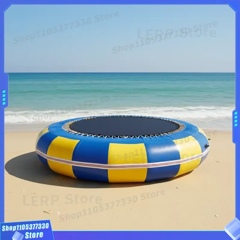 Custom PVC Inflatable Water Trampoline With Slide For Lake Outdoor Use Durable Floating Bouncer Park Equipment For Adults