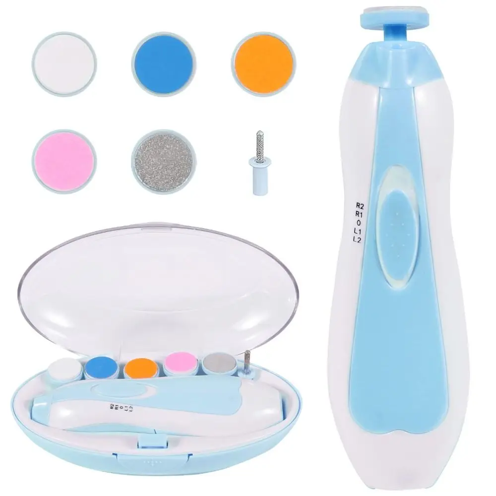 

Multifunction Electric Baby Nail Trimmer Anti-clamping Anti-scratch Toes Fingernail Cutter 6 Grinding Heads Rotatable