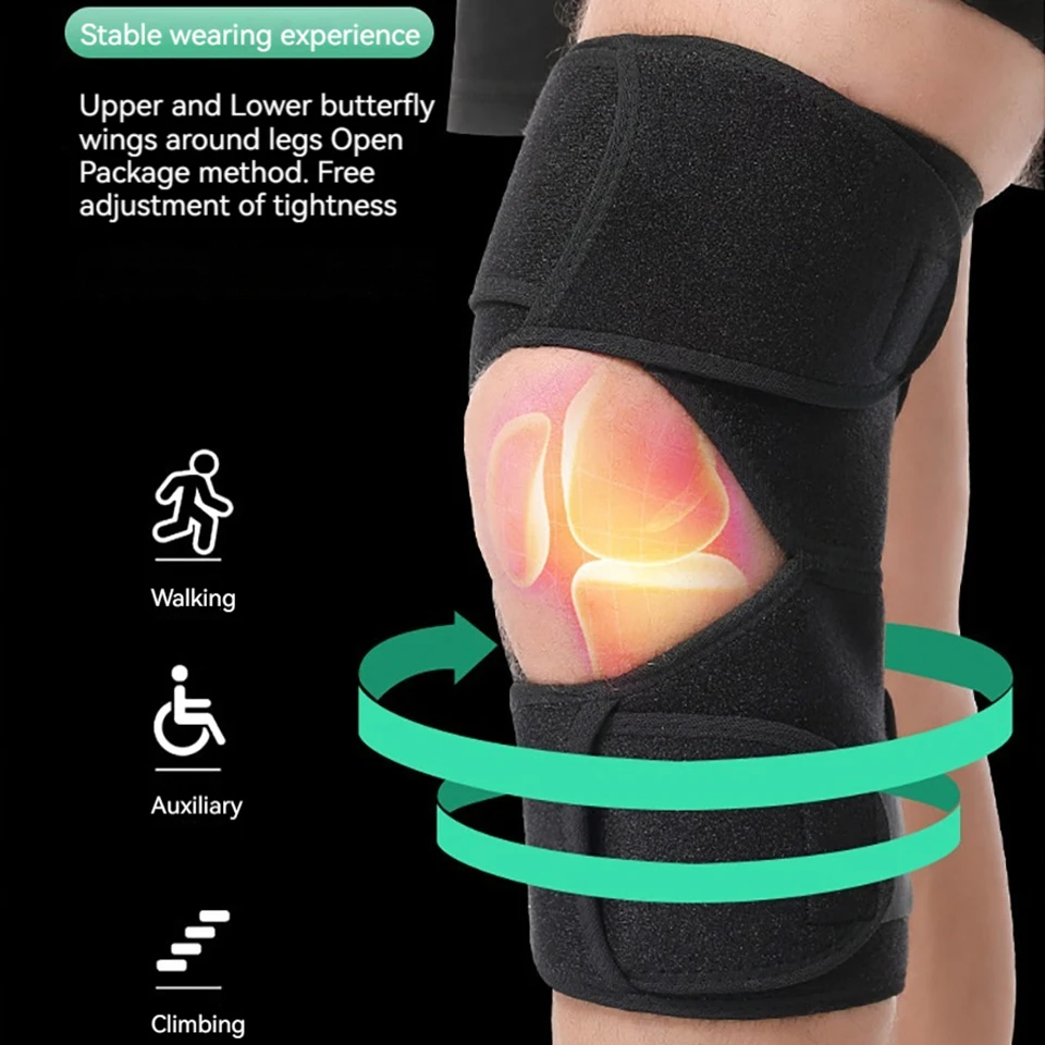 GOBYGO 1Pcs Adjustable Knee Booster Knee Brace For Patella Immobilization Squatting Knee Protector Outdoor Mountaineering Unisex