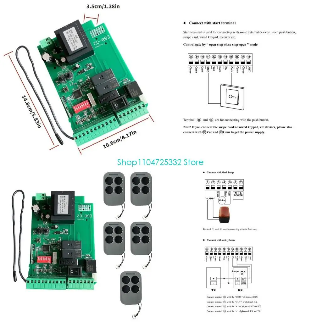 

P5EA Double Door System Control Board 110V/220V Adjustable for Sliding Gate Motor Use