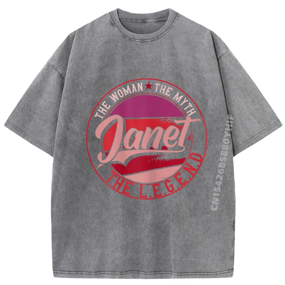 جانيت امرأة الأسطورة الأسطورة الجرافيك تي شيرت الرجال القطن الخريف غسلها قمصان جديدة والقمصان