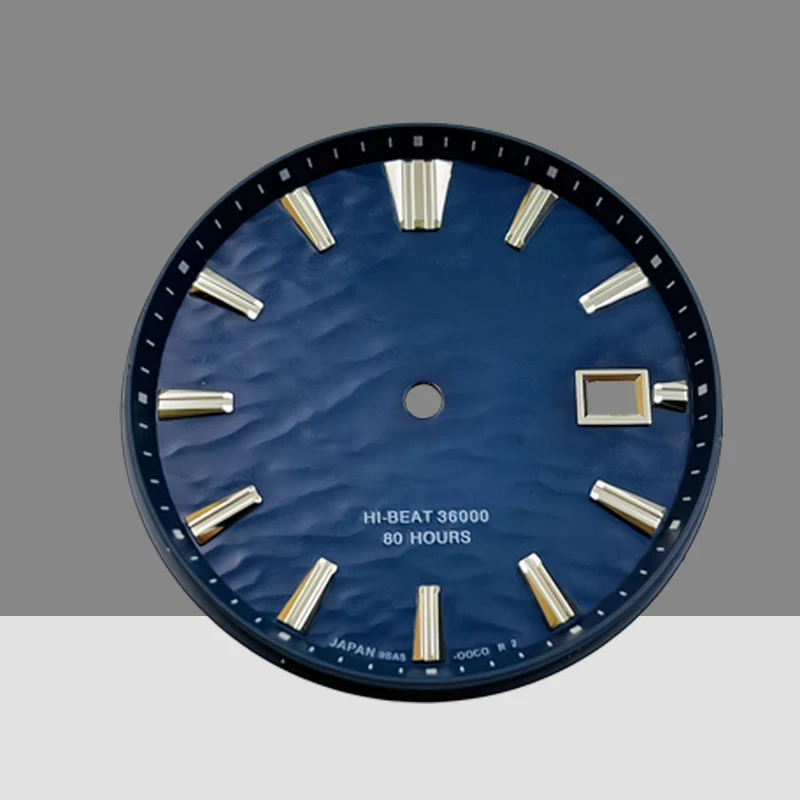 Dial Gelombang Air GS 33.5mm Baru, Tanpa Efek Bercahaya, untuk Kaliber NH35, Aksesoris Modifikasi Jam Mekanik