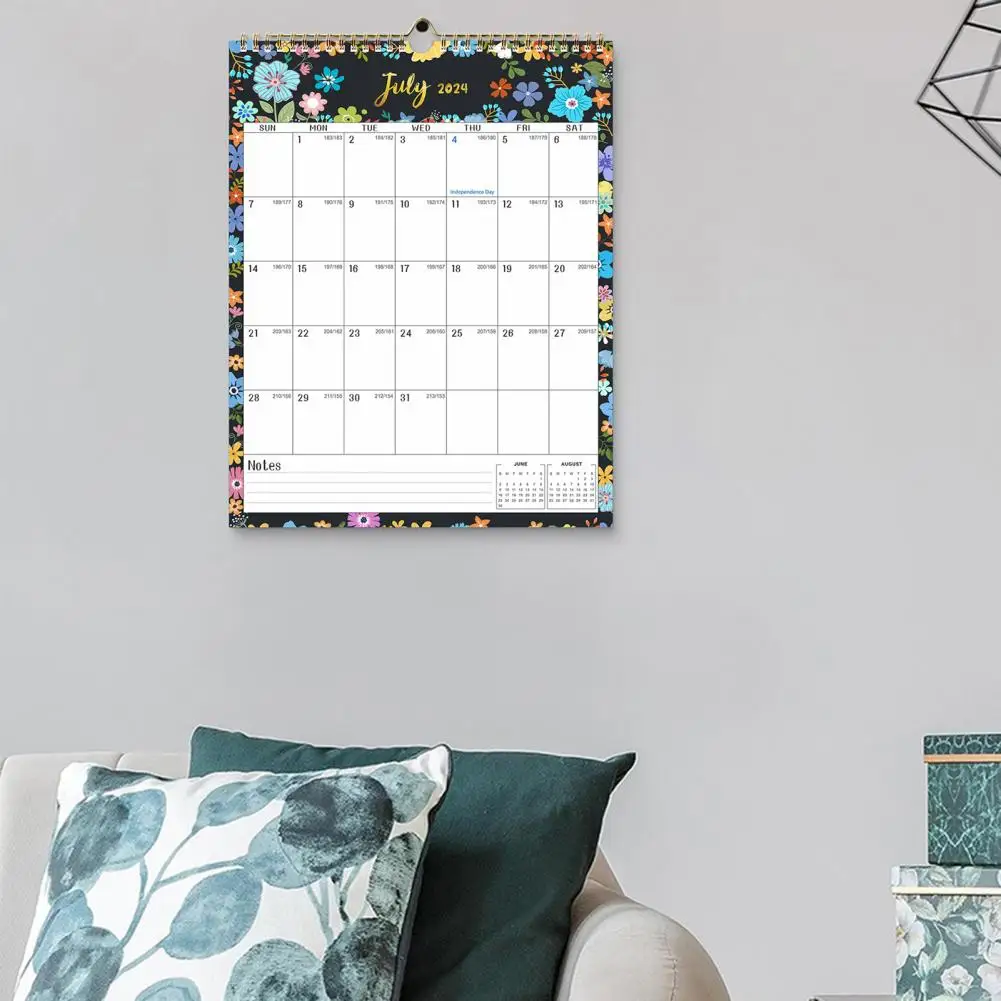 Premium Desk Calendar 18-month Desk Calendar 2024-2025 U.s Holidays Notepad Hanging Holes Spacious Desk Planner