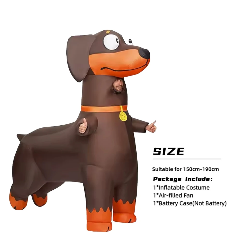 الكبار الكرتون نفخ السجق الكلب تأثيري ازياء يتوهم هالوين عيد الميلاد فستان حفلة أداء تضخم الملابس