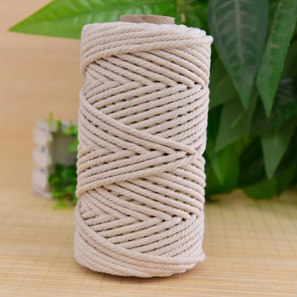 手作りのマクラメ,綿コード,日曜大工,結婚式の装飾,ベージュ,200m, 3mm