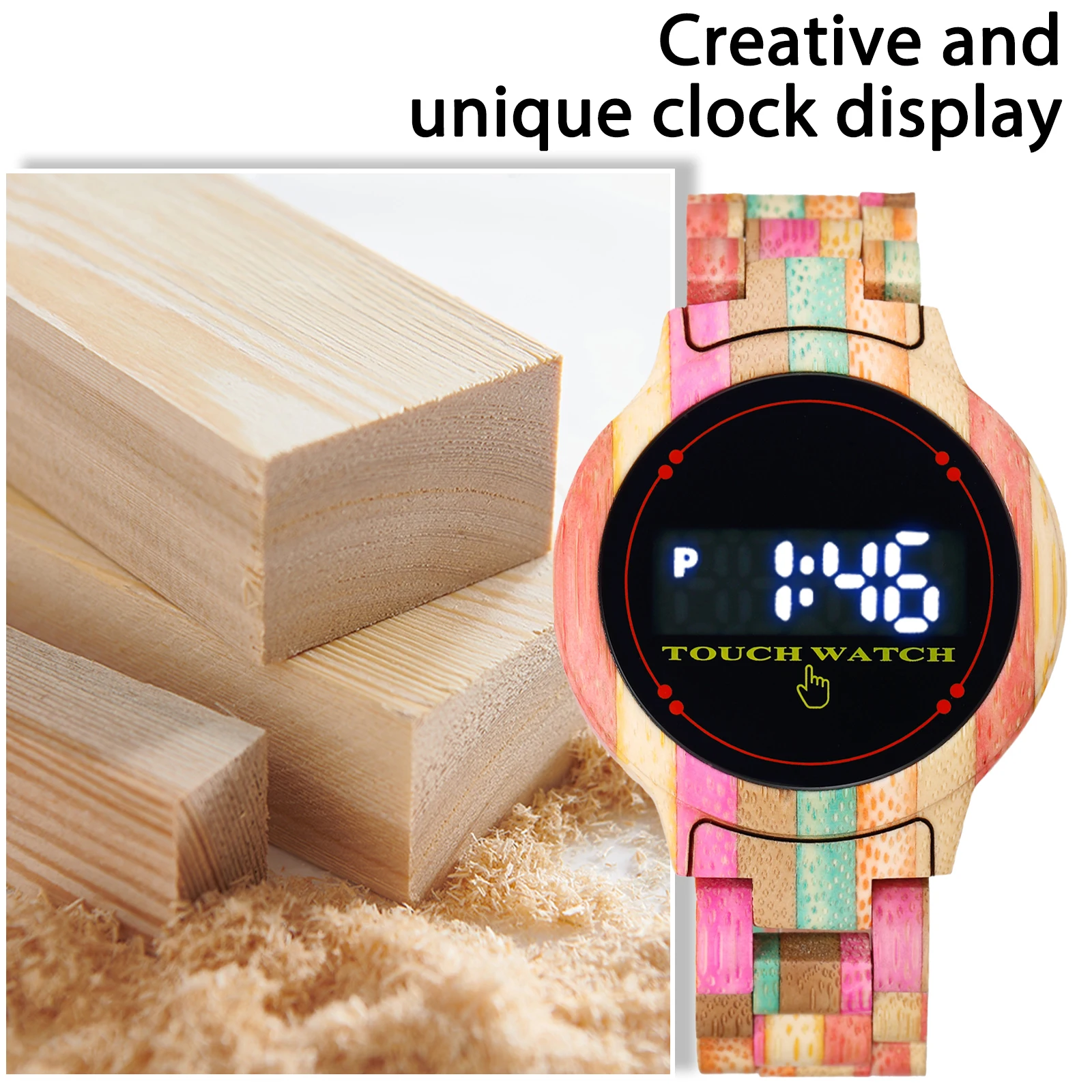 Kitykiss Nieuwe K8099 Luxe Paar Houten Horloge Lichtgevende Kalender Modepaar Top Elektronische Sport Gepersonaliseerd Sandelhout Horloge