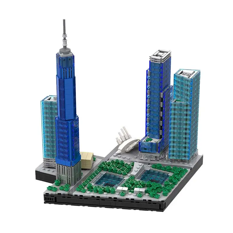 High-tech Modular Architecture The New World Trade Center Skyscraper MOC Building Blocks Model Sets Kid's Bricks Toys Xmas Gifts