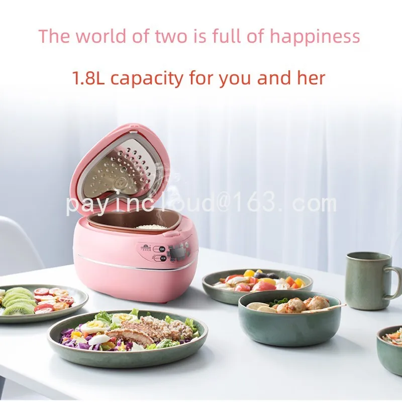 Heart Shaped Electric Rice Cooker Smart Electric Rice Cooker for 2-3 People Home Appearance Beautiful 1.8L Capacity Rice Cooker