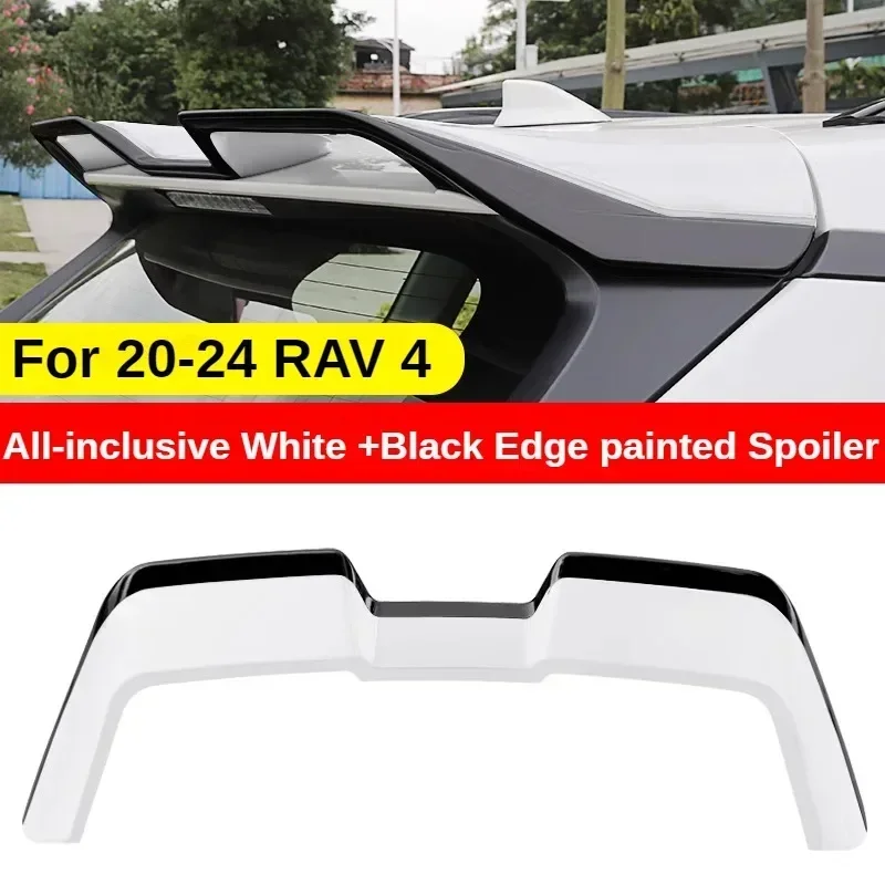 Black Red White Carbon Look Painted High Quality ABS Spoiler Wing For 2020 2021 2022 2023 2024 Toyota Rav4 4