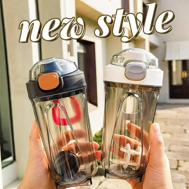 500ML/650ML High Quality Protein Powder Shaker Water Bottle Portable Fashion Gym Fitness Outdoor Sport Drinking Plastic Bottle