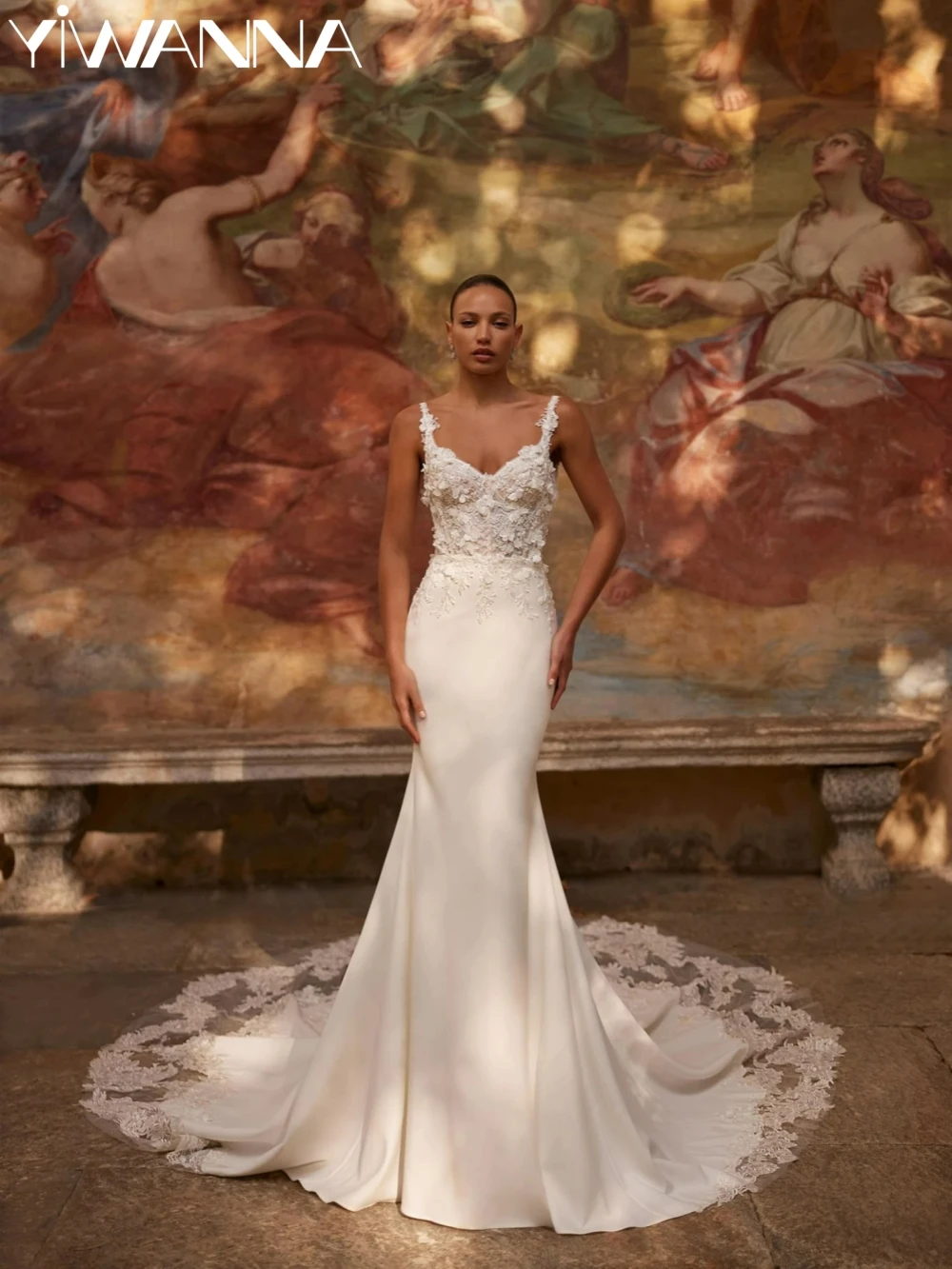 

Charming Beaded Lace Appliques Wedding Dress Elegant Mermaid Long Bridal Gown Customized Sweetheart Neck Dresses For Bride