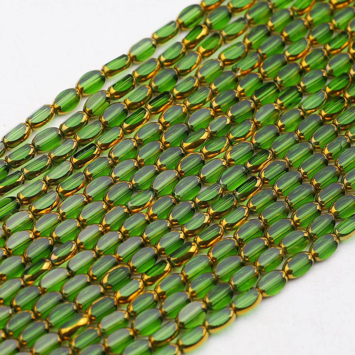 4x6mm Transparent Green Rice Grains Crystal Glass Oval Loose Spacer Beads For Jewelry Making DIY Bracelets Necklaces Accessories