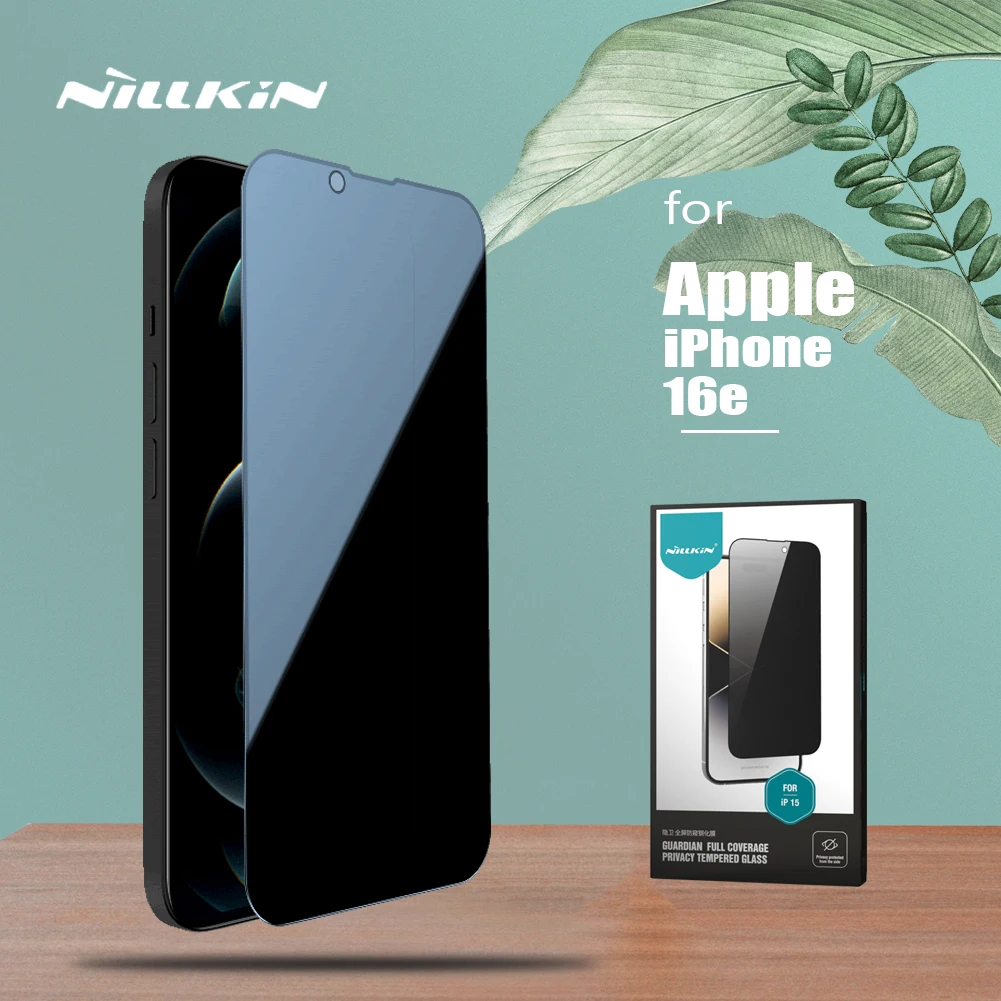 

for Apple iPhone 16e Nillkin Tempered Glass Guardian Full Coverage Privacy Anti-Spy Screen Protector