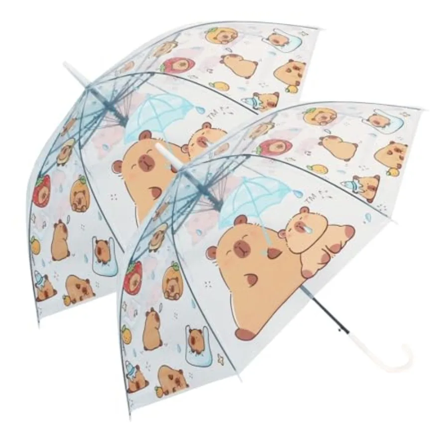 

Jellyfish Transparent Umbrella, Romantic Creative Cute Automatic Open J Hook Handle Clear Umbrella Set, Birthday Gift Christmas