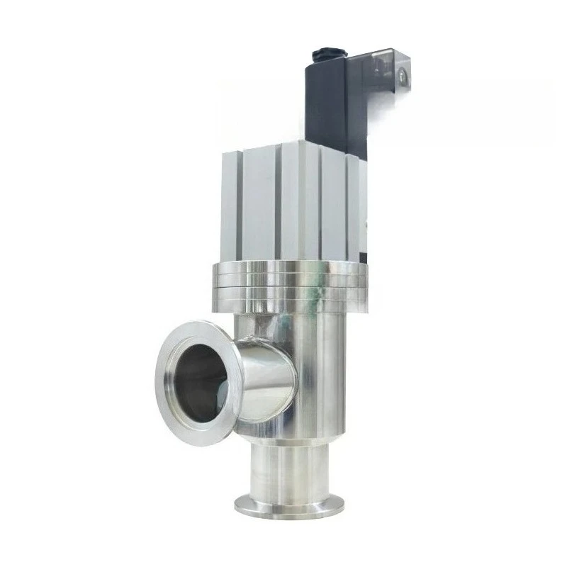 Pneumatic high vac-uum baffle valve 304 stainless steel GDQ-J-KF angle L-type 4016 quick installation 25 65