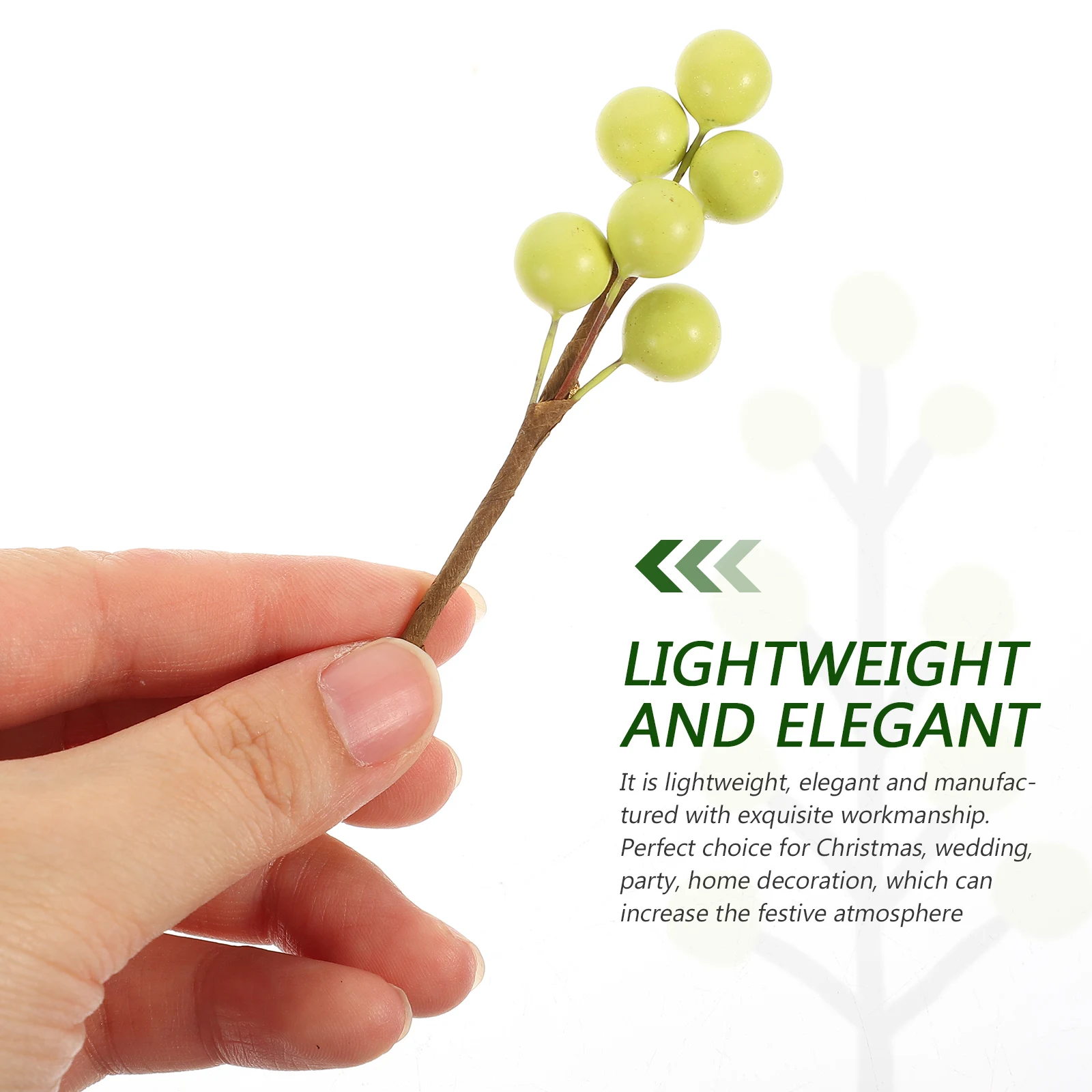

30 Pcs Simulation Berries Decoration Faux Berry Branches Artificial Christmas Ornament Holiday Stems Wrapping Wire Fake