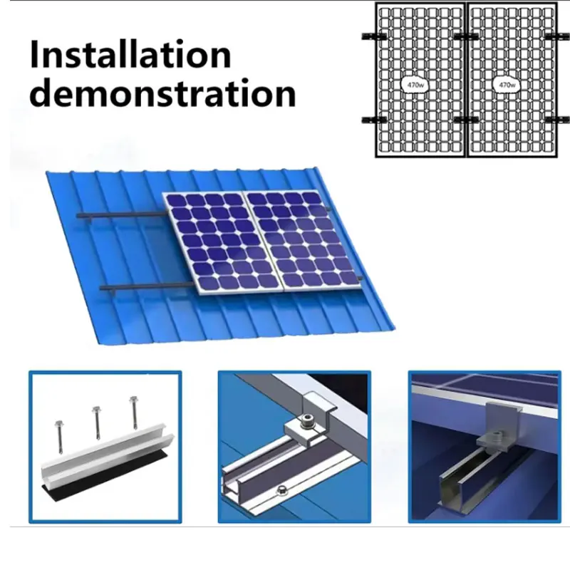 12 Pcs Solar Panel Bracket Kit Aluminium Mounting Rail 30mm/35mm End Clamps Brackets for Flat Roof PV Mounting Rail