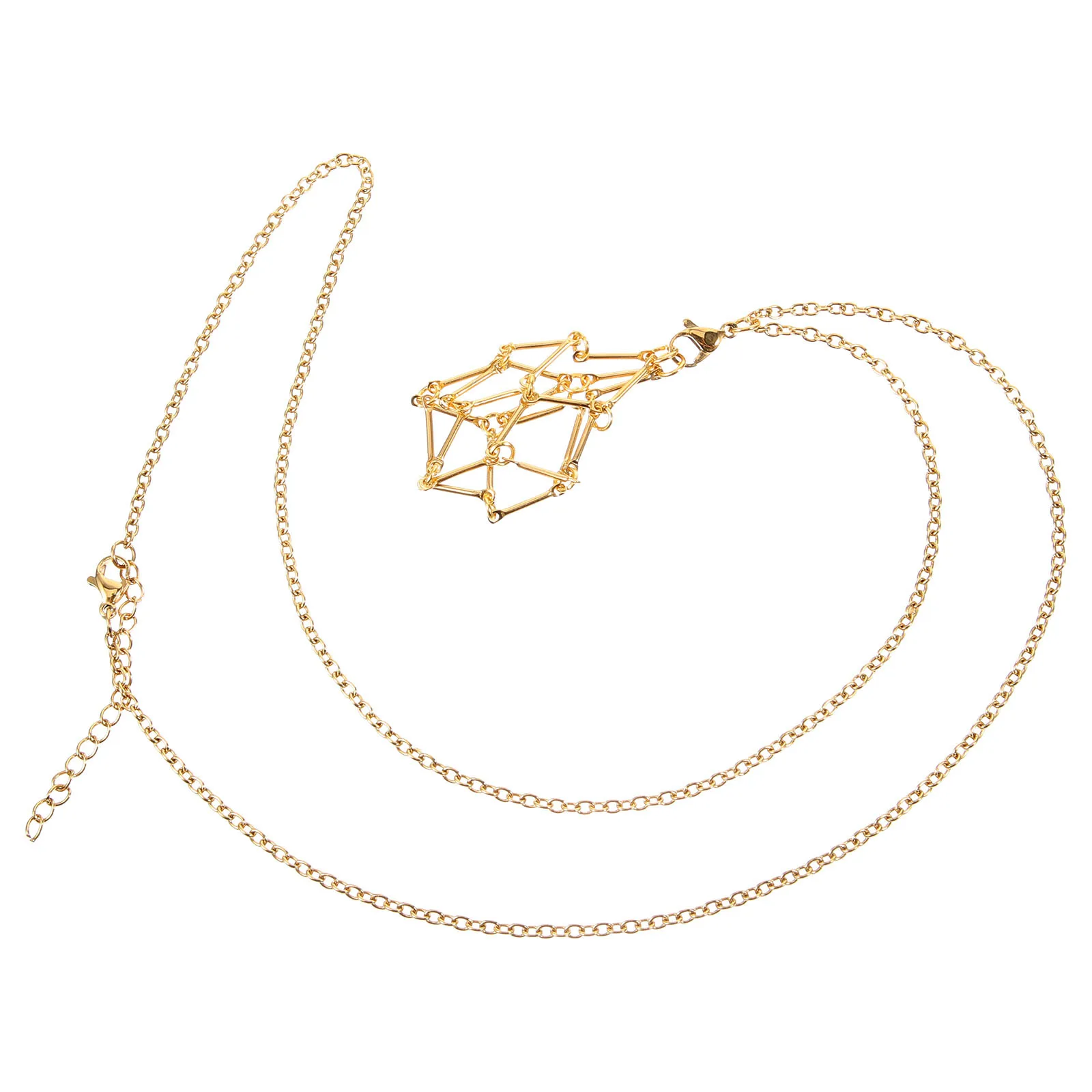 

Necklace Stone Holder Metal Crystal Cage Pendant Hollow DIY Jewelry Craft Accessory Vintage Elegant Decoration for Special