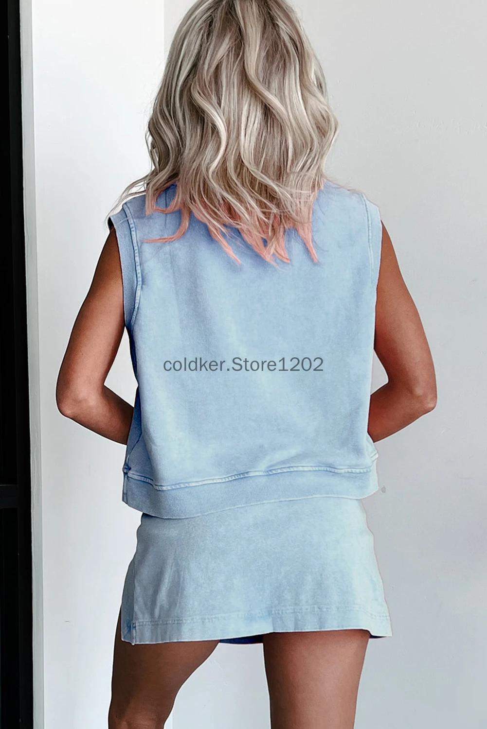 Women Tracksuit 2 Piece Set Solid Casual Crop Tank Tops Shorts Skirt Wash Cotton Vest Shorts Set Y2K Streetwear New Summer