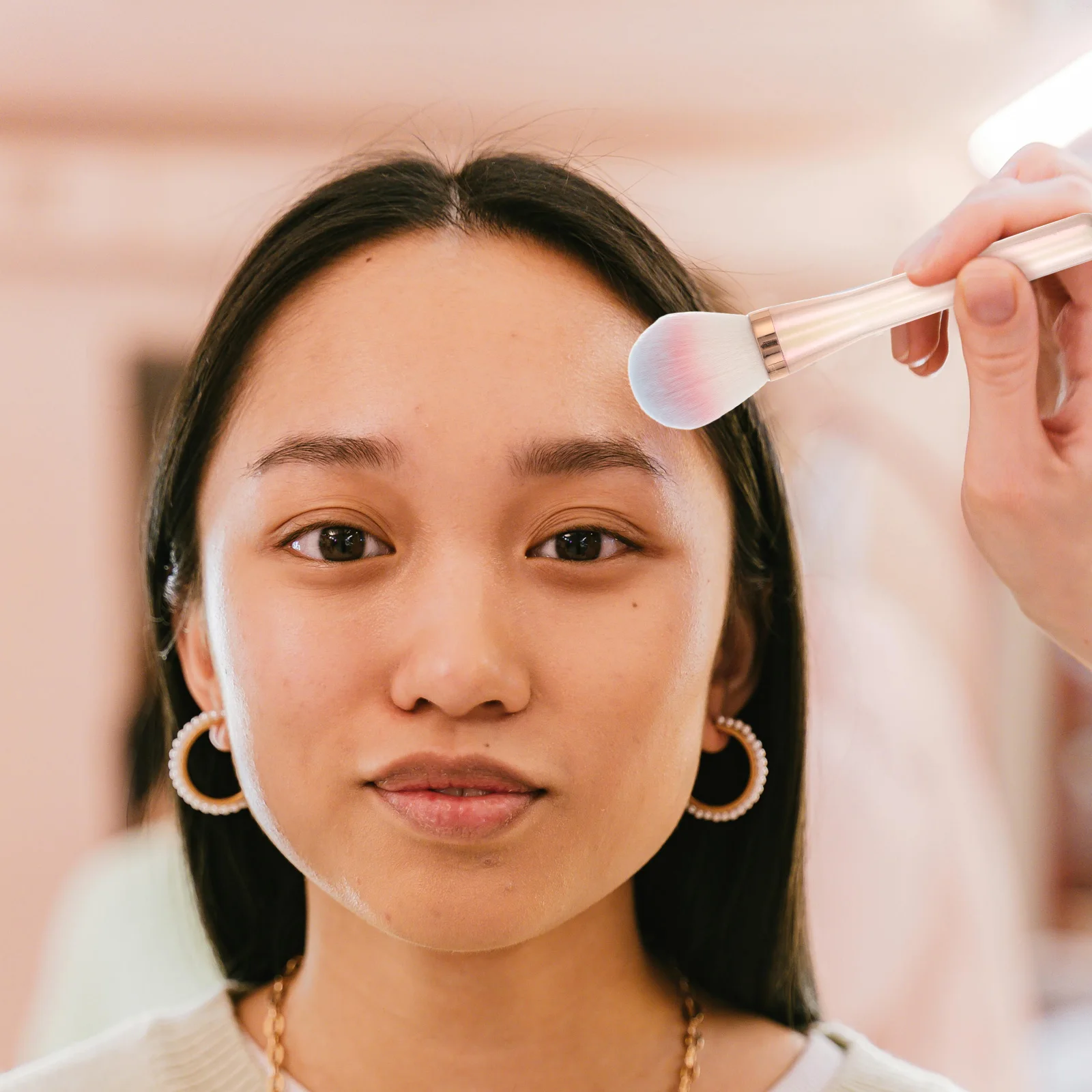 

3Pcs Vibrant Gradient Makeup Brush Kit Double Sided Blush Powder and Highlighter Brush Ultra Soft Synthetic Bristles for Even