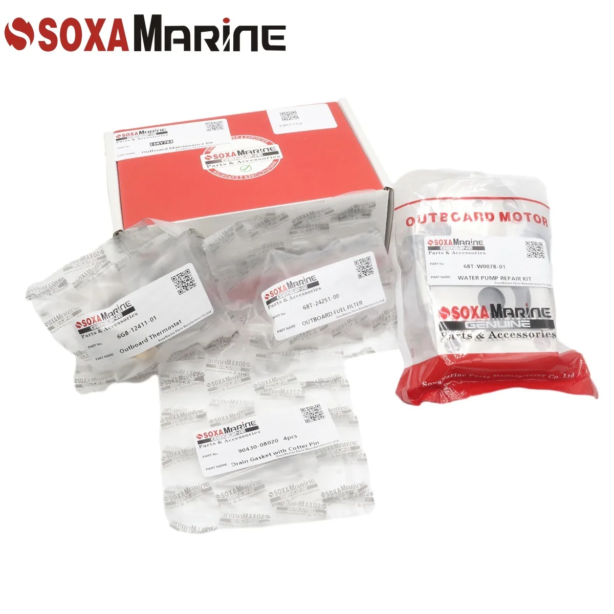 

Fit for Yamaha F6A F6B F8C F8F F9.9F F9.9J Maintenance Kit Marine Outboard Water Pump Rebuild with Drain Gasket Motors
