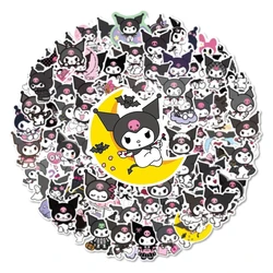 Autocollants drôles Kuromi Anime Cartoon pour enfants, graffiti de bricolage, autocollant mignon, jouet de moto, bagage, planche à roulettes, 10 pièces, 30 pièces, 50 pièces, 100 pièces