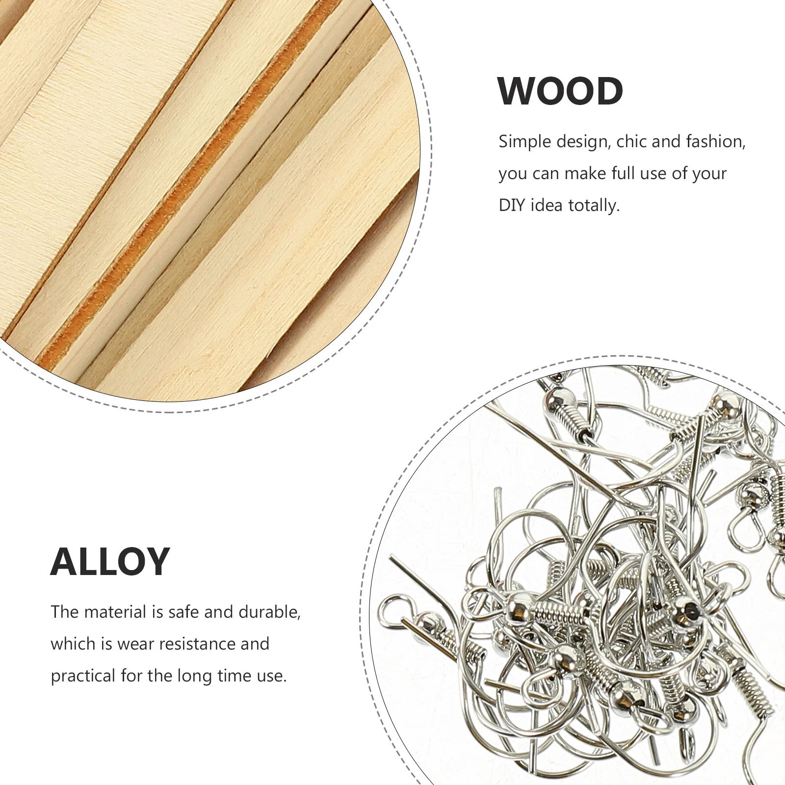 

1 set 1 Set Wooden Earrings Kit Unfinished Wood Earring Blanks Diy Jewelry Making Supplies For Women Natural Wooden Earring