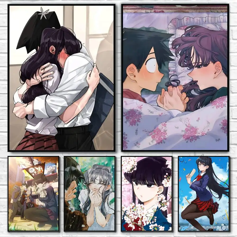 Anime K-Komi San Can't Communicate Cartoon Posters HD Print Vintage Wall Art Decor for Home Study Room