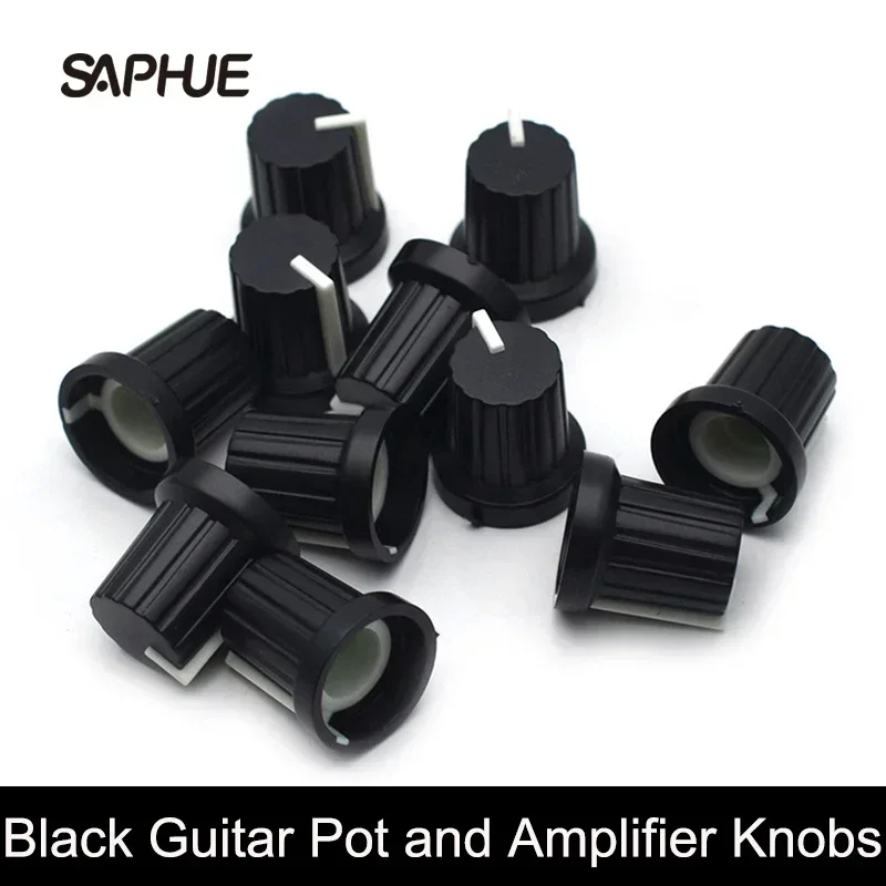 

10Pcs Black Guitar Pot and Amplifier Knobs AMP Volume Tone Control Speed Knobs for Guitar Bass