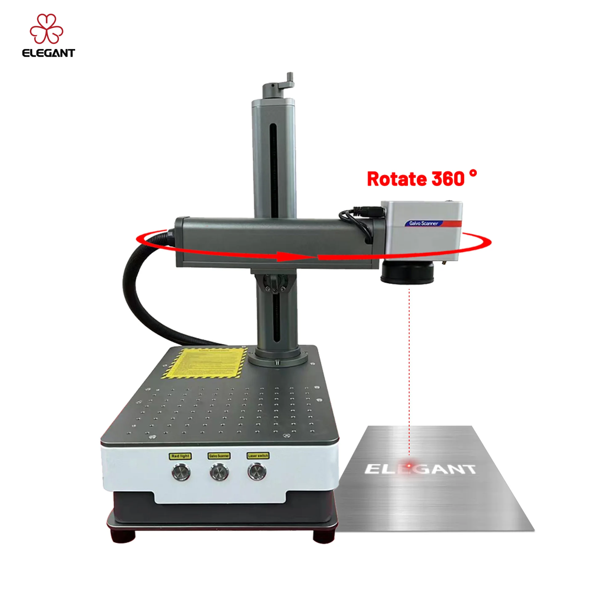 20w 30w Fiber Laser Marking Machine Column Can Rotate Laser Marking Machine Metal Lettering Marking Machine
