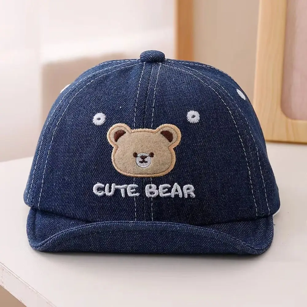 

Fashion Cartoon Bear Baby Baseball Hat Adjustable Breathable Toddler Peaked Cap Soft-brim INS Children Sports Hats Boys Girls