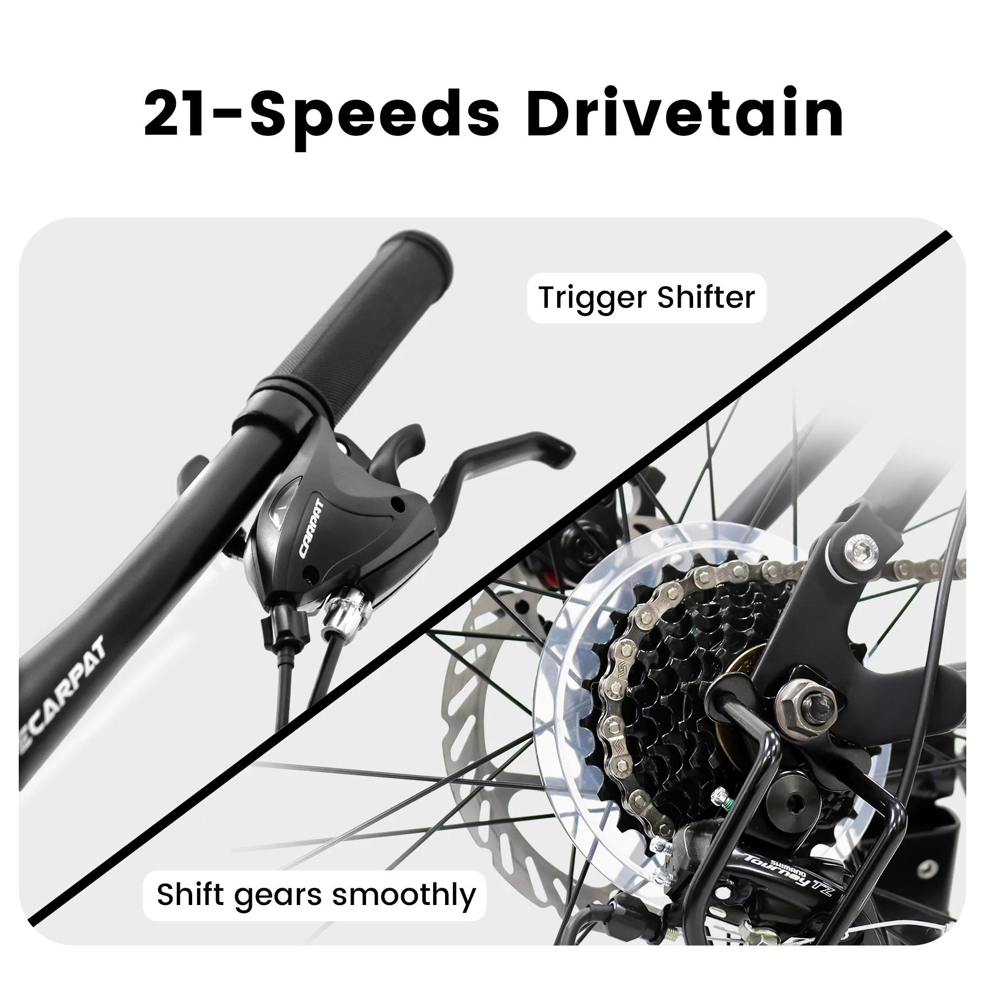Ecarpat Dual Full Suspension Mountain Bike 24/26/27.5 Inch, Mens Women Teenagers Boy Girl Mountain Bike, 21-Speed Disc Bicycles