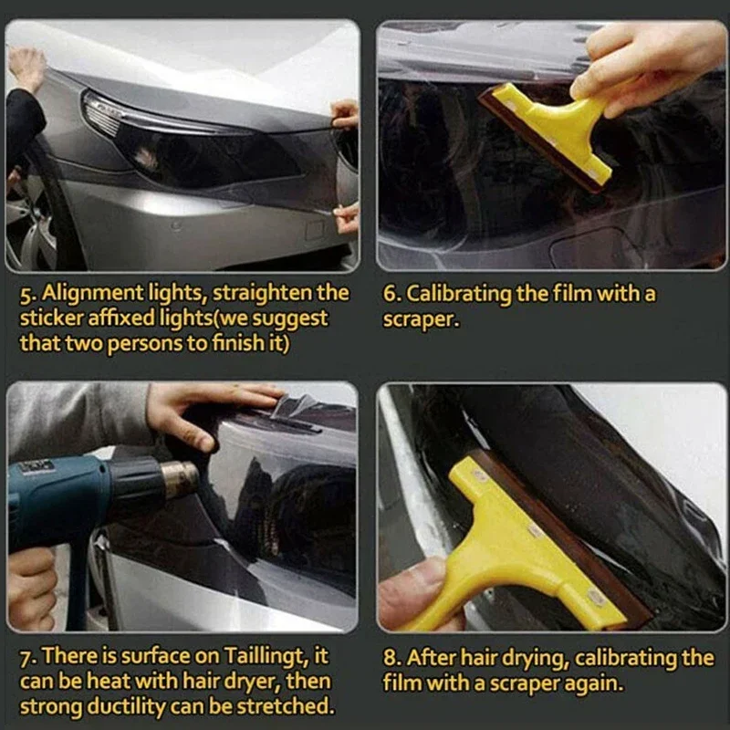 Car Headlight Protector Film Transparent Vinyl Wrap UV Protection For Tail/ Head/Brake/Fog Light 1 Roll 100*30cm NEW