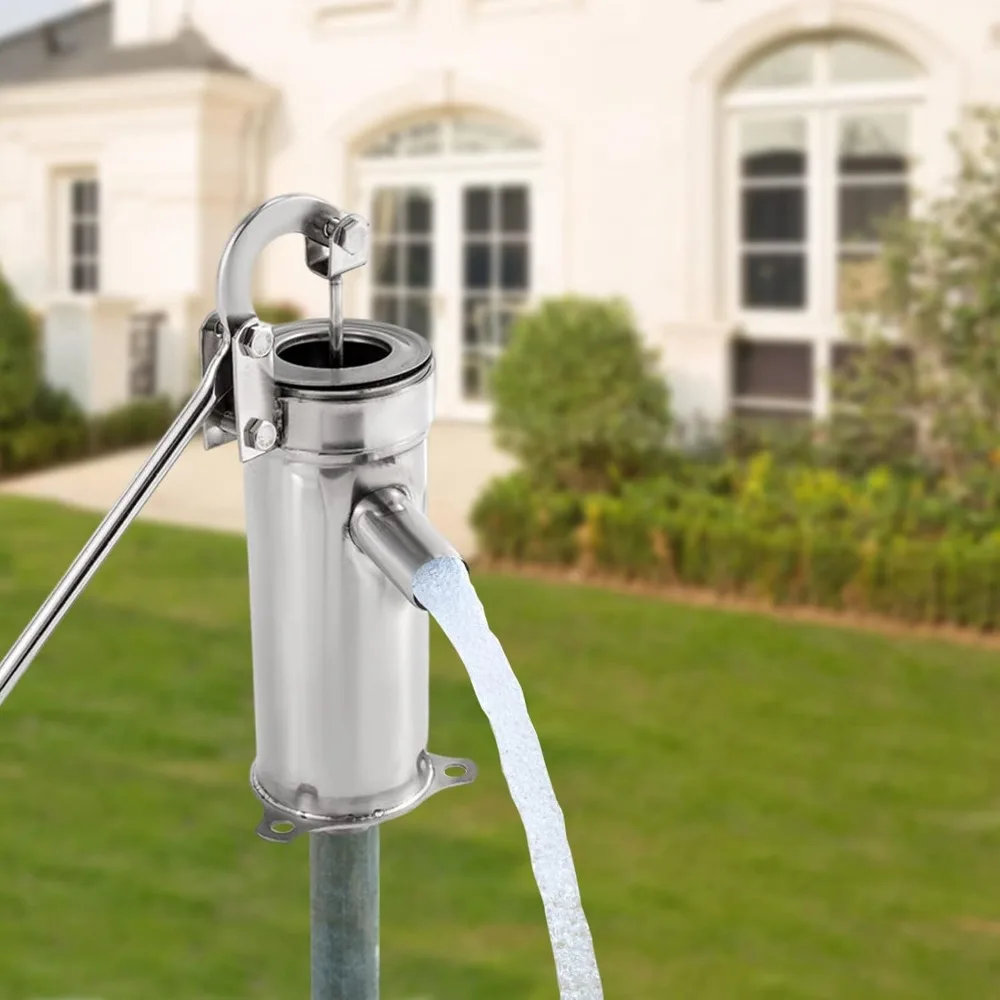 Manual Well Pump Stainless Steel Deep Well Hand Pump Water Suction Pump Groundwater for Home Garden Yard