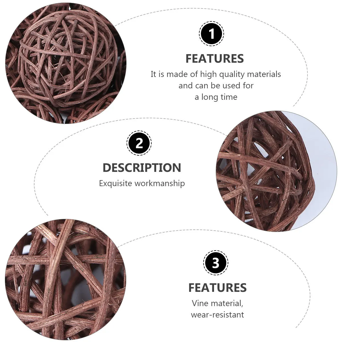 

15pcs Vine Pendants Hanging Ball Decorations Diy Christmas Tree Wall Door Window Home Office Cafe Restaurant Party Decor