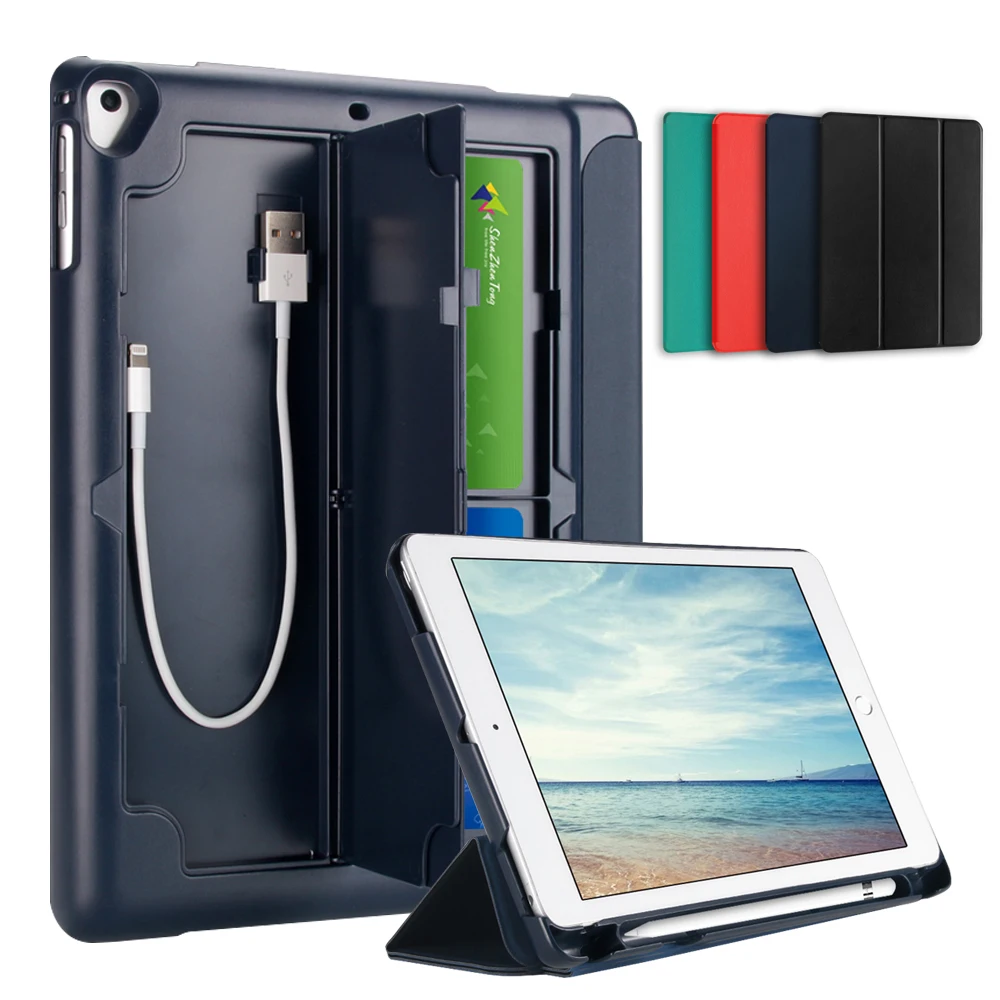 Stand Case For New iPad 9.7 inch 2017 2018 A1893 A1954 with Pencil Holder ,SXEGYCH PU Leather Smart Stand Cover Auto Sleep Wake