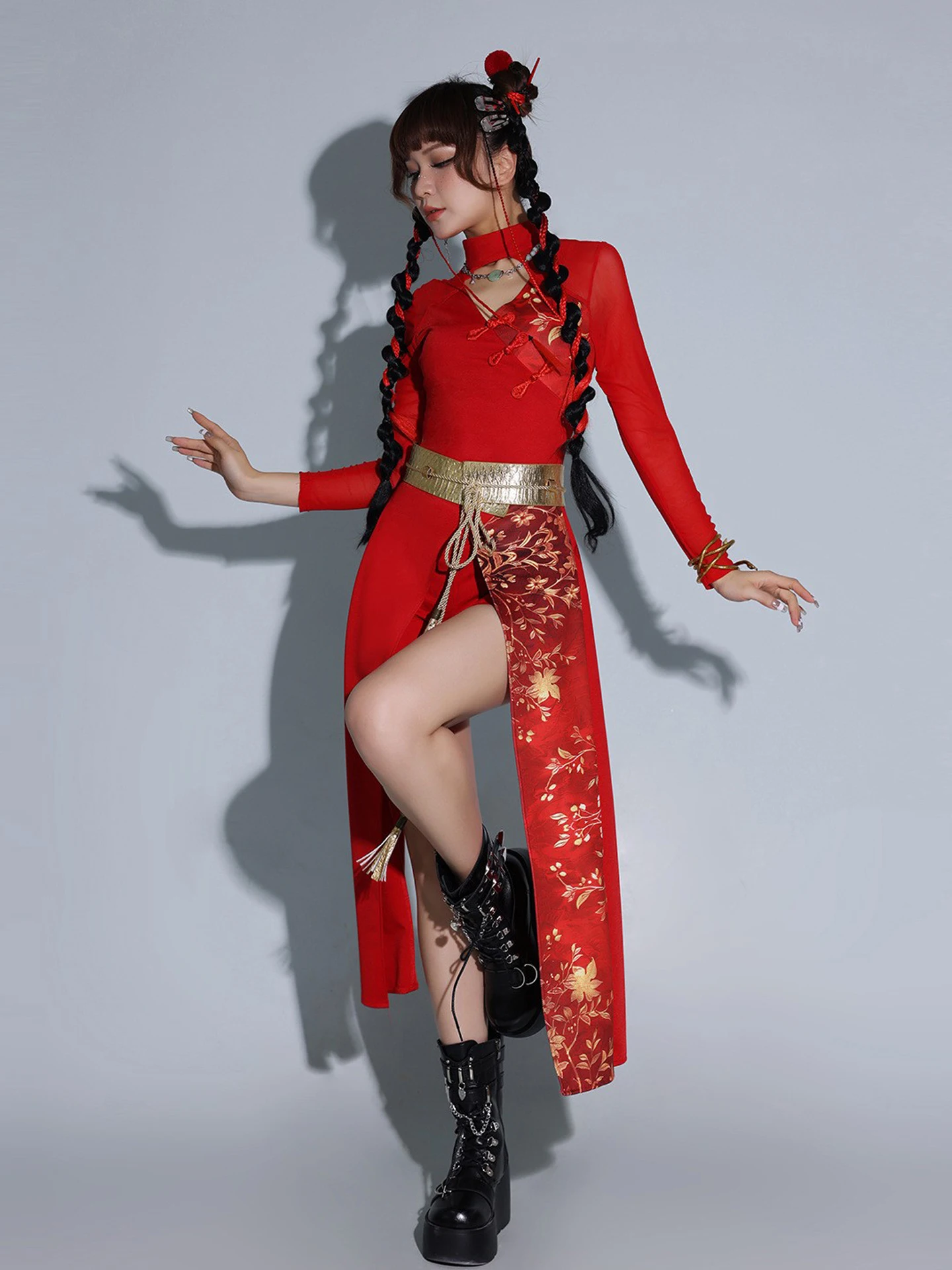 

Adult Women's Traditional Dance Costume New Style Drumming Outfit Stage Performance Clothing Jazz Dance Show Costume