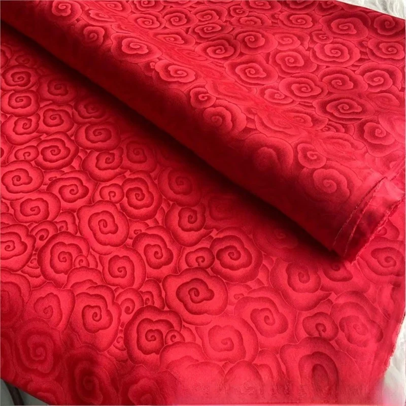 

Summer jacquard satin silk fabric dress Hanfu small shirt pants