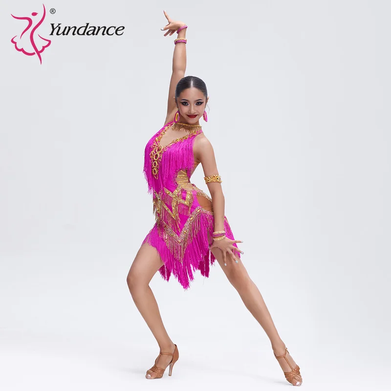 

K-315 Latin Dance Dress Competition Dress Costume Skirt Performing Rhinestones Adult Children Dress Various Color