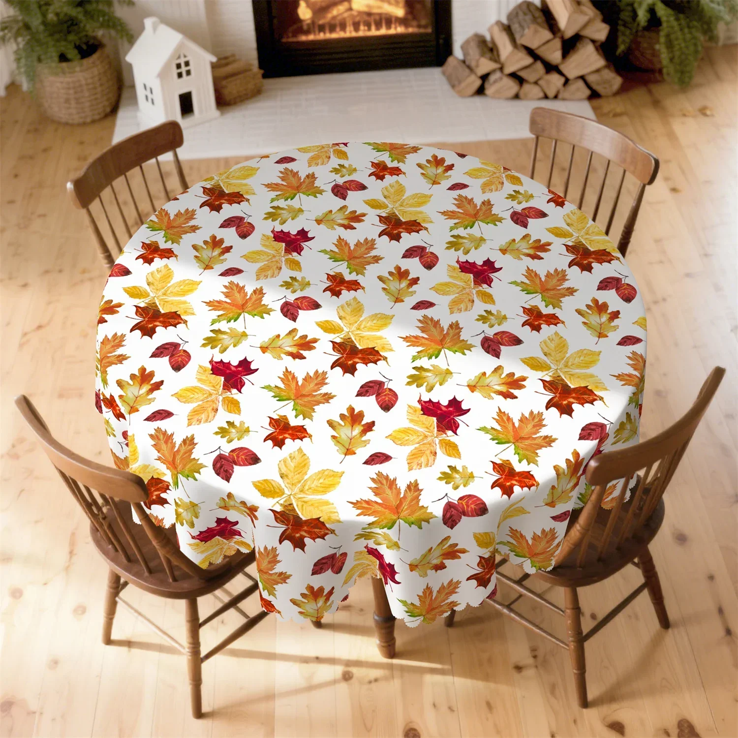 Red maple autumn leaves tablecloth, 1 pack, suitable for Thanksgiving.yzb