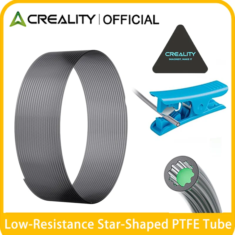 Creality Low-Resistance Star Shaped PTFE Tube with Cutter Ultra-Smooth Flow Heat-Resistant 3D Printer Parts for FDM 3D Printer