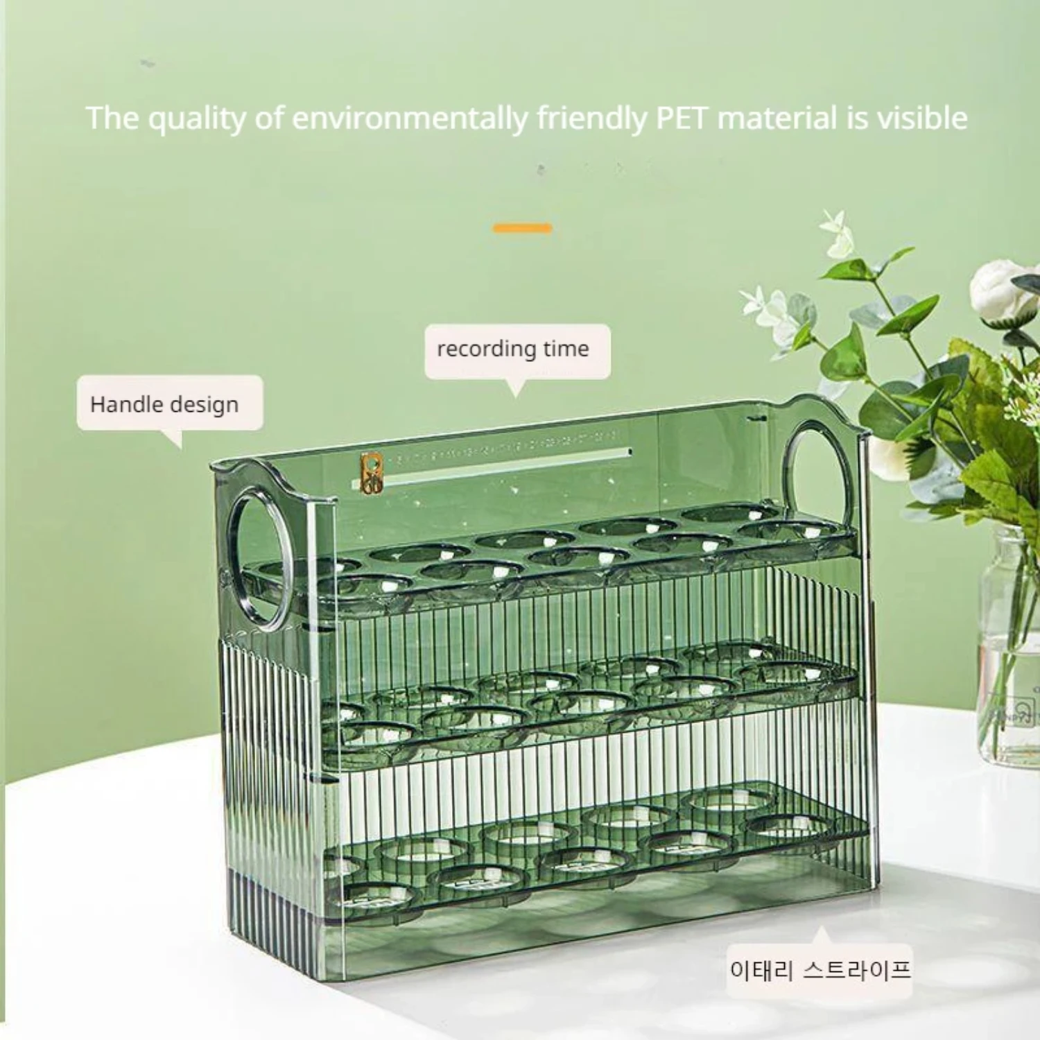 Large Capacity Egg Fridge  Box - Portable Multi-Layer Egg Tray Organizer, Convenient Opening/Closing Egg Holder