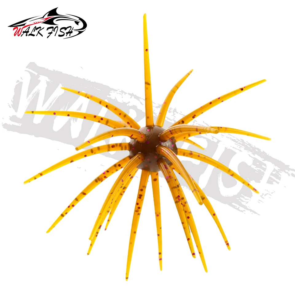 WALK FISH 3 Stück 110mm 9g Seeigel-Angelköder TPE Weichköder Silikonköder für Brassen, Seebarsch, Forelle, Mandarinfisch, Tilapia, Süßwasser – Detail 14