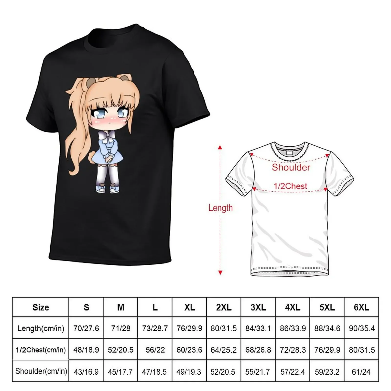 Alice nice girl, Gacha Life, Gacza Club T-Shirt summer top anime t shirts man clothes tee shirts for men