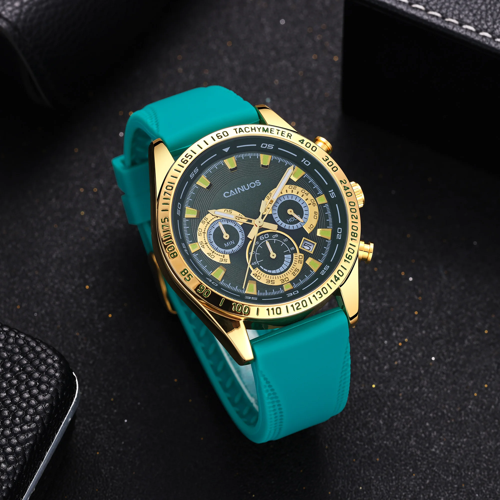

CAINUOS Youth Trendy Silicone Tape Waterproof Multi functional Sports Quartz Watch Men's Edition Christmas gift New Year gift