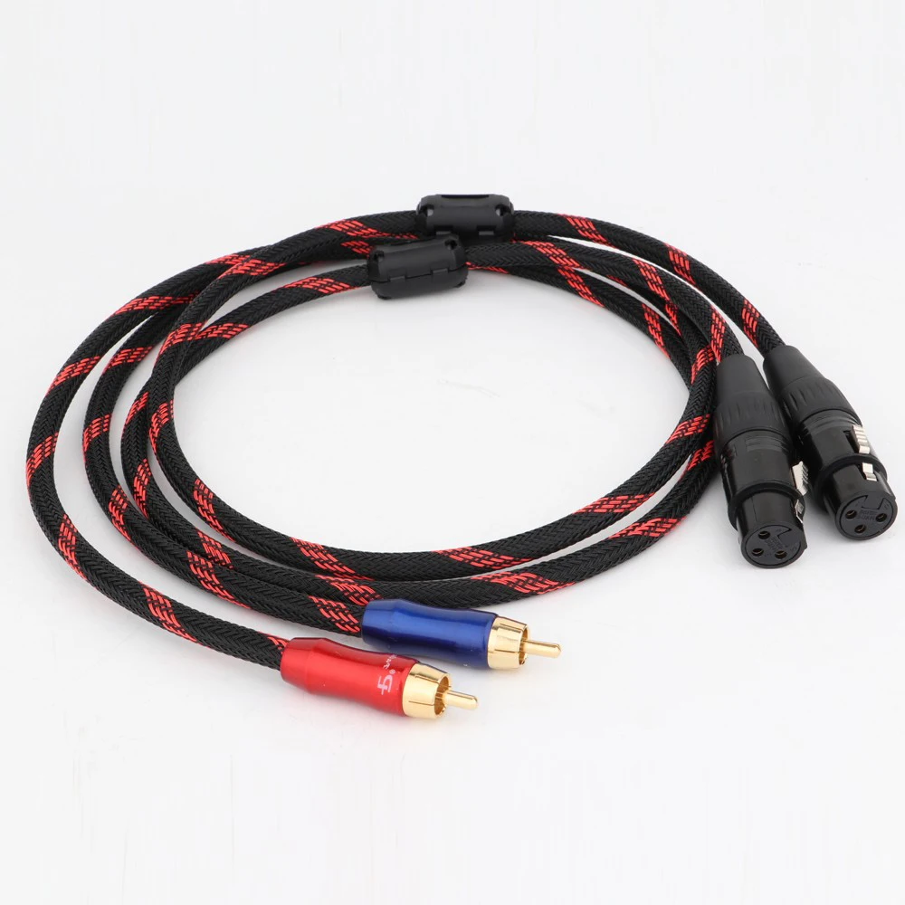 Preffair 5N OFC Copper XLR Male Female to RCA Audio Interconect Cable With NEUTRIK Plug Connector