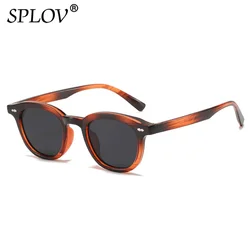 Fashion Round Sunglasses Vintage Rivets Women Men Jelly Color Eyewear Shades Leopard Black Oculos De Sol UV400