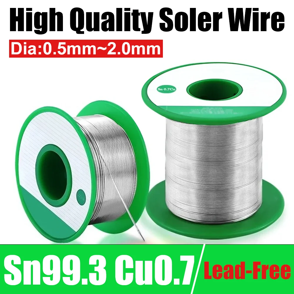 

250-20 г бессвинцовая паяльная проволока высокой чистоты Sn99.3 Cu0.7 0,5/0,6/0,8/1,0/1,2/1,5/2,0 мм с канифольным сердечником, рулонная проволока для припоя, флюс проволоки ROHS
