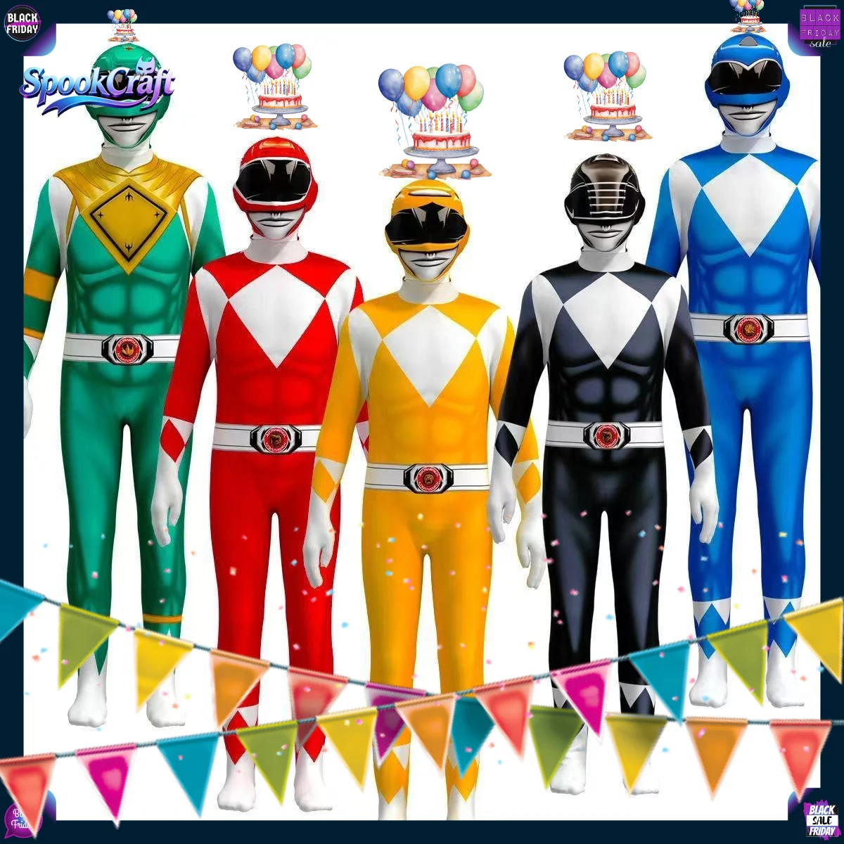 New Power Samurai Sentai Shinkenger Rangers Costume Adult Kids Superhero Cosplay Halloween Birthday Party Jumpsuit Zentai Suit